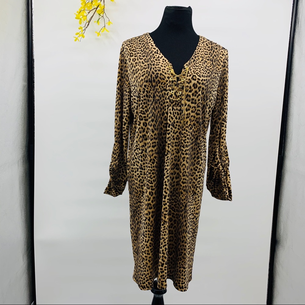 Michael kors‎ women’s leopard chain dress sz XL